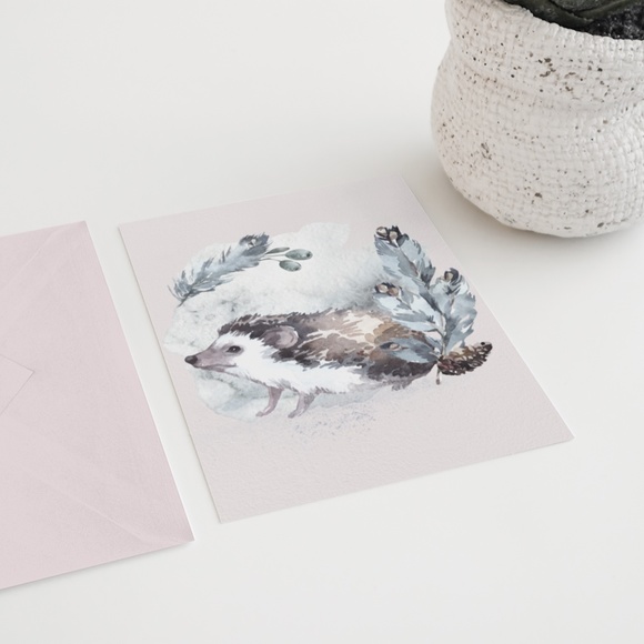 Watercolor Hedgehog Wall Art Print Poster Unframed - Picture 5 of 17